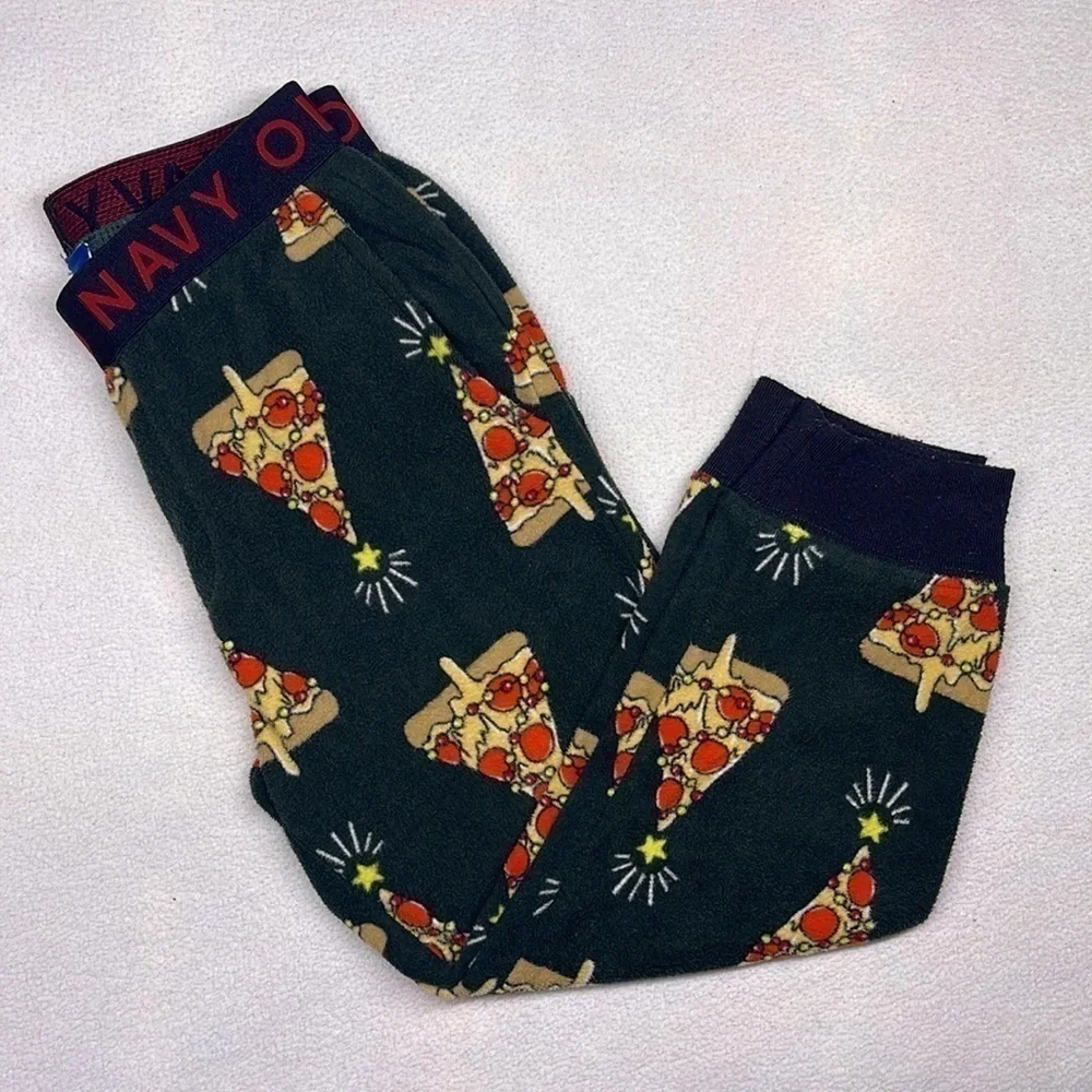 Old Navy Pizza Tree Pajama Fleece Pants size XS (5) boys